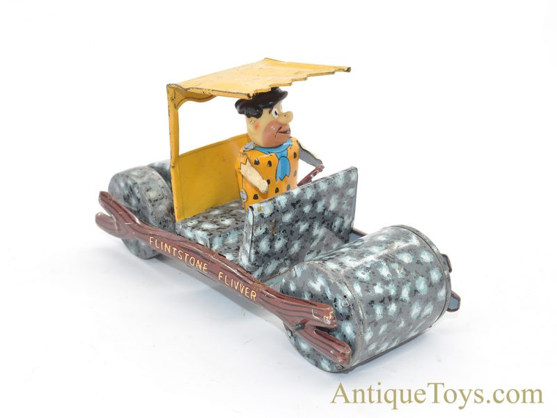 Vintage Ca. 1960’s Marx Fred “Flintstone Flivver” Rare Tin Lithographed Friction Car <FONT COLOR="ff000 ">*SOLD*</font> - Image 2
