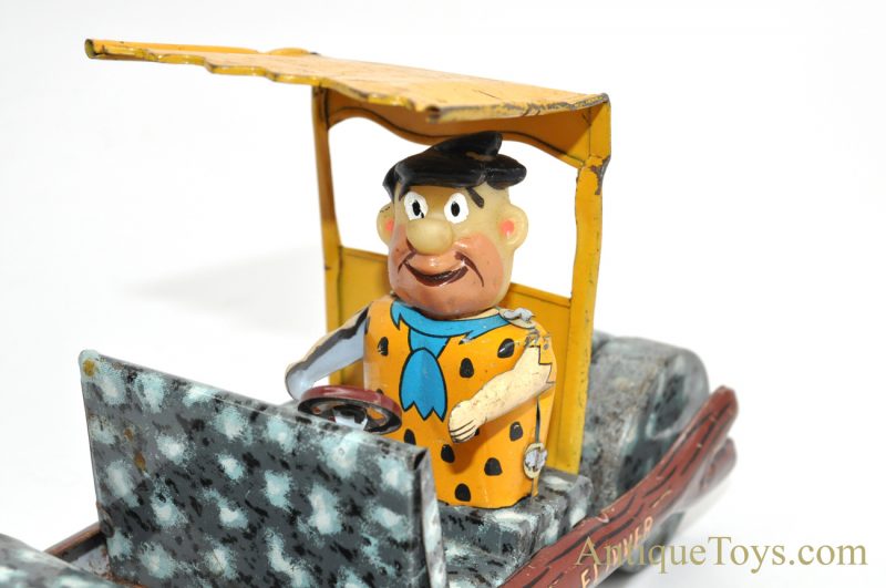 Vintage Ca. 1960’s Marx Fred “Flintstone Flivver” Rare Tin Lithographed Friction Car <FONT COLOR="ff000 ">*SOLD*</font> - Image 10