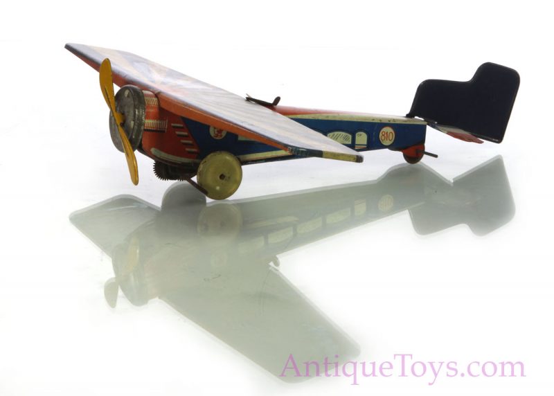 MeMo French Tin Windup Airplane #810 <FONT COLOR="ff000 ">*SOLD*</font> - Image 4