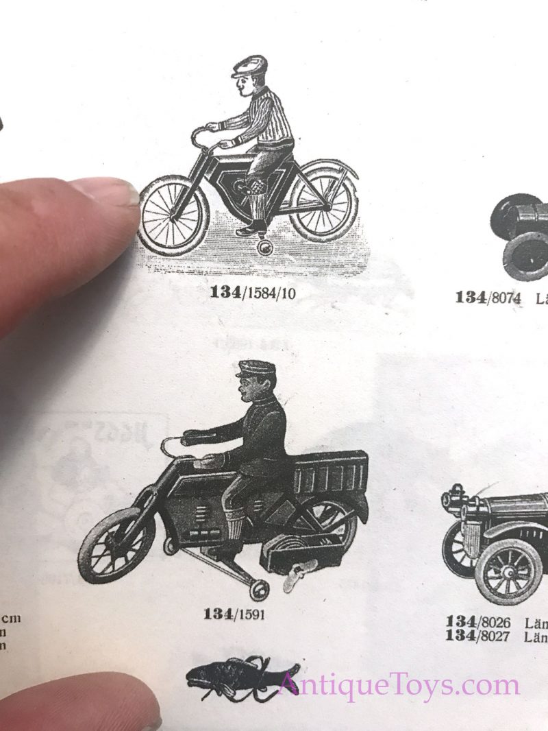 Desirable Fischer Tin Windup Bicycle Toy Motorcycle German Toy <FONT COLOR="ff000 ">*SOLD*</font> - Image 2