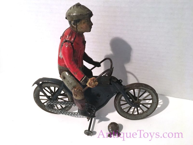 Desirable Fischer Tin Windup Bicycle Toy Motorcycle German Toy <FONT COLOR="ff000 ">*SOLD*</font> - Image 3