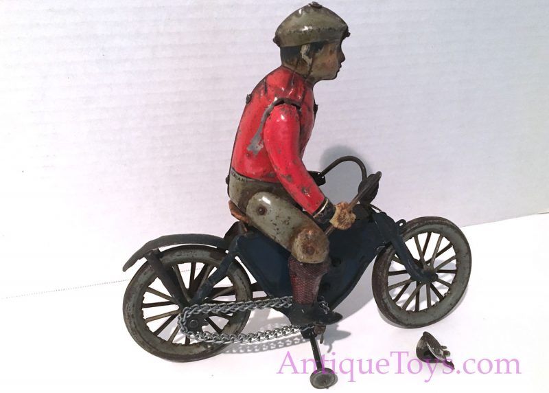Desirable Fischer Tin Windup Bicycle Toy Motorcycle German Toy <FONT COLOR="ff000 ">*SOLD*</font> - Image 5