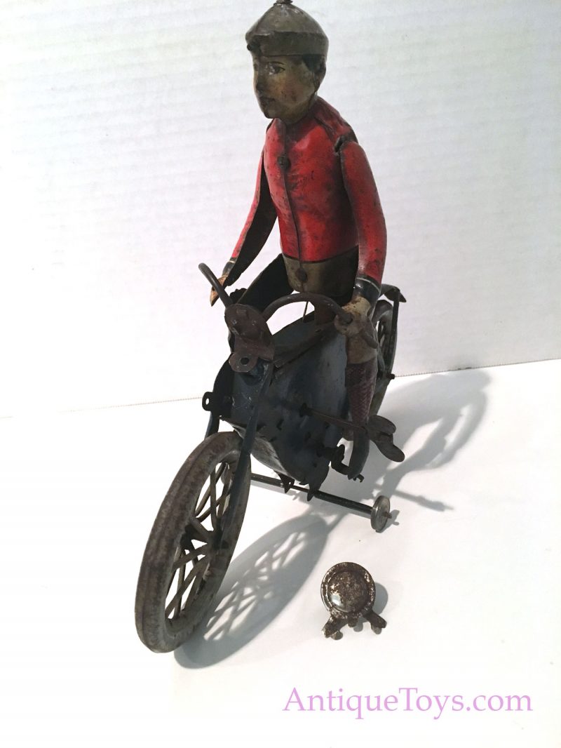 Desirable Fischer Tin Windup Bicycle Toy Motorcycle German Toy <FONT COLOR="ff000 ">*SOLD*</font> - Image 6