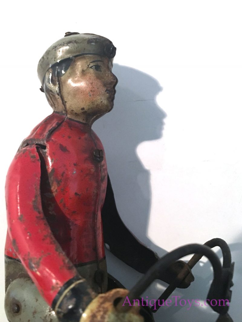 Desirable Fischer Tin Windup Bicycle Toy Motorcycle German Toy <FONT COLOR="ff000 ">*SOLD*</font> - Image 7