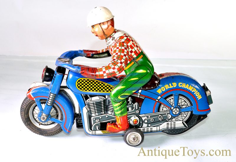Rare Vintage Masudaya Modern Toys Battery Operated Tin Lithographed "World Champion" Motorcycle Made in Japan <FONT COLOR="ff000 ">*SOLD*</font> - Image 2