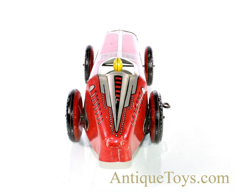 Ca. 1940’s Marx Red “Mechanical Speed Racer” Tin Lithographed Windup Racecar <FONT COLOR="ff000 ">*SOLD*</font> - Image 6