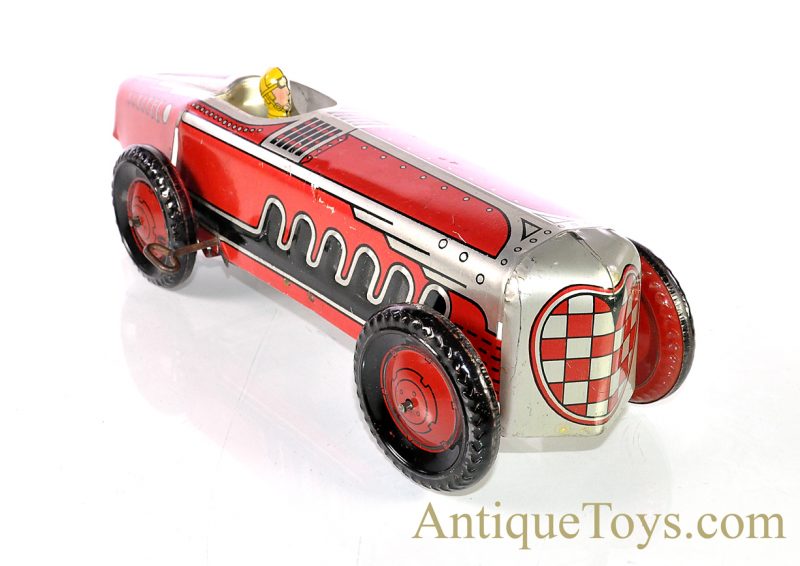 Ca. 1940’s Marx Red “Mechanical Speed Racer” Tin Lithographed Windup Racecar <FONT COLOR="ff000 ">*SOLD*</font>