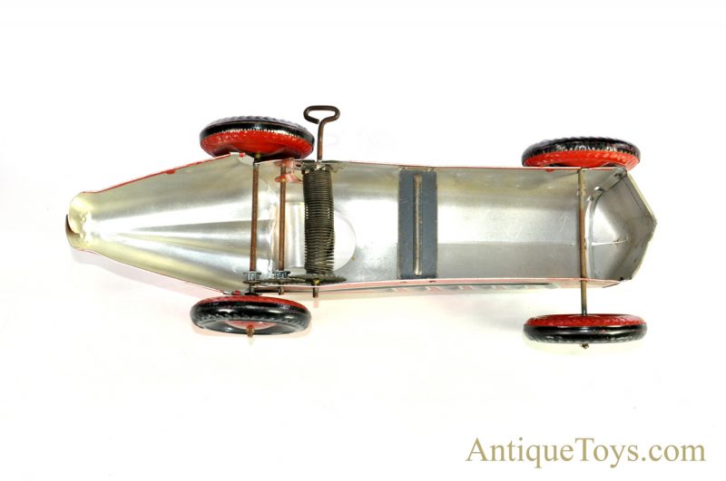 Ca. 1940’s Marx Red “Mechanical Speed Racer” Tin Lithographed Windup Racecar <FONT COLOR="ff000 ">*SOLD*</font> - Image 10