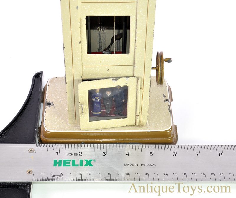 Doll & Co Hand Painted & Lithographed Tin Elevator with Battery Operated Light from M. Hirschberg Collection German Steam Accessory Toy for Sale - Image 12