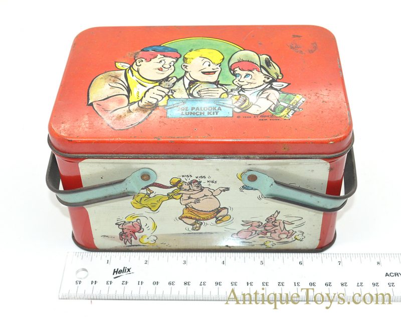 Vintage ca. 1940's Tin Lithographed "Joe Palooka Lunch Kit" Comic Character Lunchbox <FONT COLOR="ff000 ">*SOLD*</font>