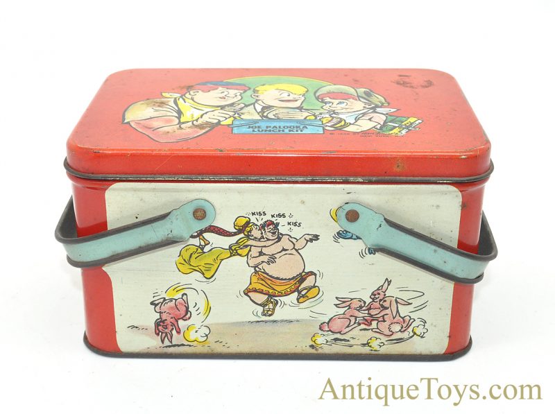 Vintage ca. 1940's Tin Lithographed "Joe Palooka Lunch Kit" Comic Character Lunchbox <FONT COLOR="ff000 ">*SOLD*</font> - Image 2
