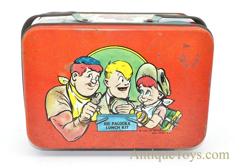 Vintage ca. 1940's Tin Lithographed "Joe Palooka Lunch Kit" Comic Character Lunchbox <FONT COLOR="ff000 ">*SOLD*</font> - Image 4