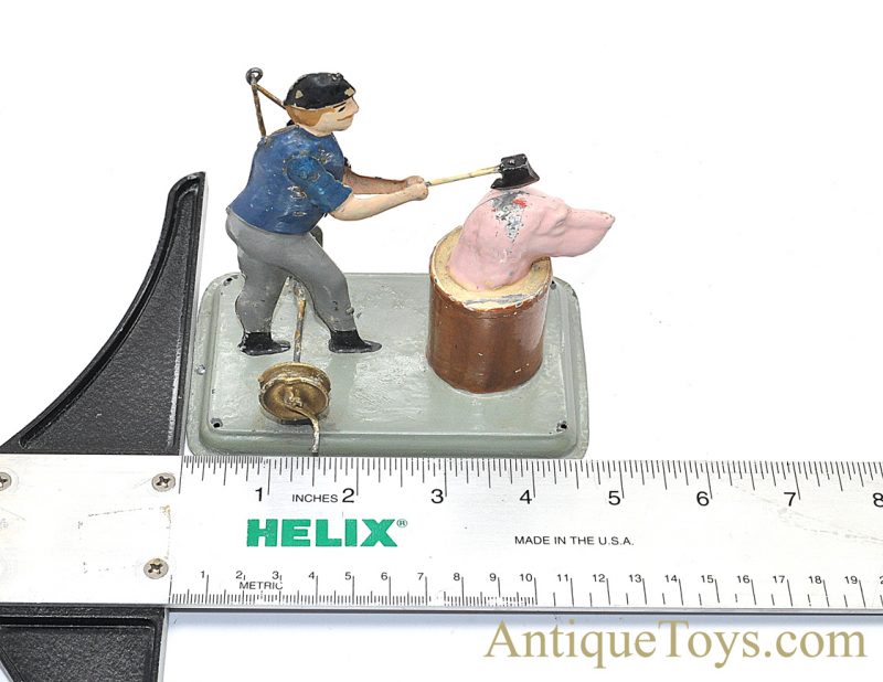 Becker ca. 1910 “Butcher Cleaving Dog’s Head” Hand Painted German Tin Steam Toy Accessory Hirschberg Collection <FONT COLOR="ff000 ">*SOLD*</font> - Image 10