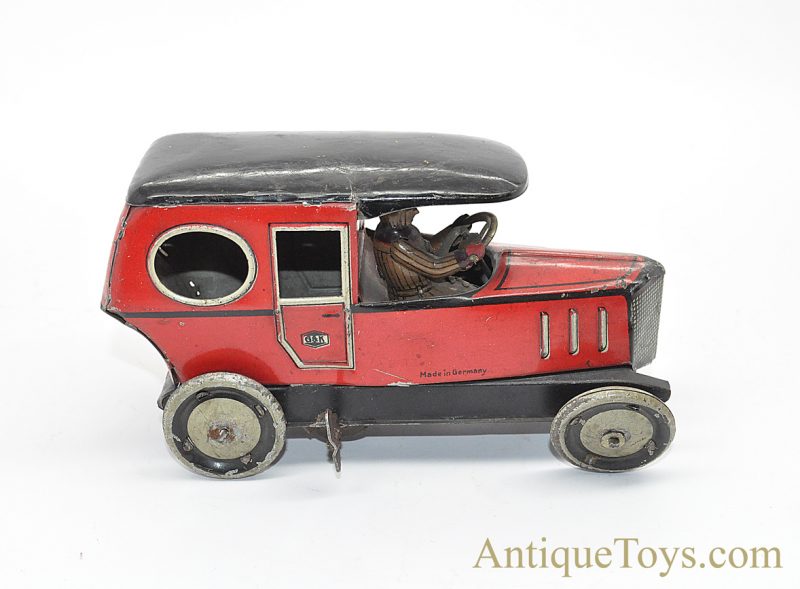 Antique ca. 1904 G&K Gundka Tin Lithographed Windup Red Limo #545 German Vehicle <FONT COLOR="ff000 ">*SOLD*</font> - Image 3