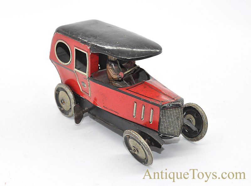 Antique ca. 1904 G&K Gundka Tin Lithographed Windup Red Limo #545 German Vehicle <FONT COLOR="ff000 ">*SOLD*</font>