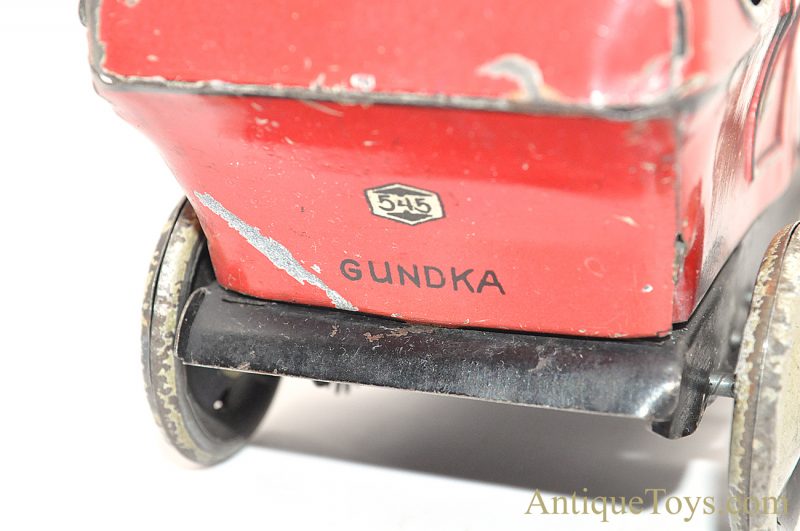 Antique ca. 1904 G&K Gundka Tin Lithographed Windup Red Limo #545 German Vehicle <FONT COLOR="ff000 ">*SOLD*</font> - Image 9
