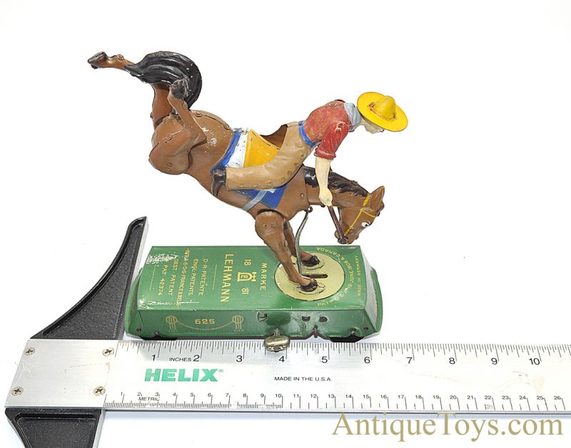 Lehmann “Wild West Bucking Broncho” Bucking Bronco or Buffalo Bill Tin German Windup Toy <FONT COLOR="ff000 ">*SOLD*</font> - Image 10