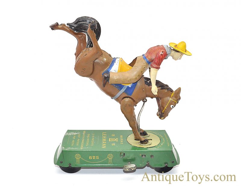 Lehmann “Wild West Bucking Broncho” Bucking Bronco or Buffalo Bill Tin German Windup Toy <FONT COLOR="ff000 ">*SOLD*</font>