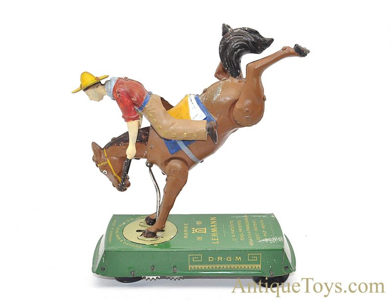Lehmann “Wild West Bucking Broncho” Bucking Bronco or Buffalo Bill Tin German Windup Toy <FONT COLOR="ff000 ">*SOLD*</font> - Image 2