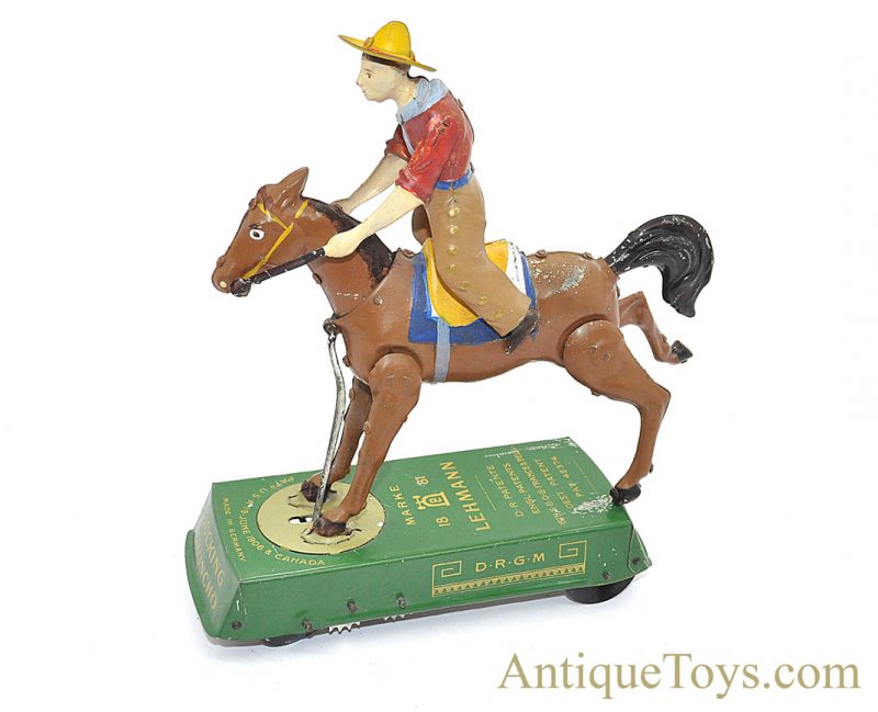 Lehmann “Wild West Bucking Broncho” Bucking Bronco or Buffalo Bill Tin German Windup Toy <FONT COLOR="ff000 ">*SOLD*</font> - Image 3