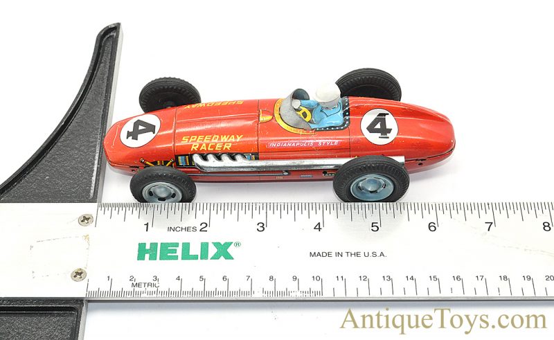 Linemar "Speedway Racer" #4 Indianapolis Style Tin Lithographed Japanese Friction Toy <FONT COLOR="ff000 ">*SOLD*</font> - Image 8