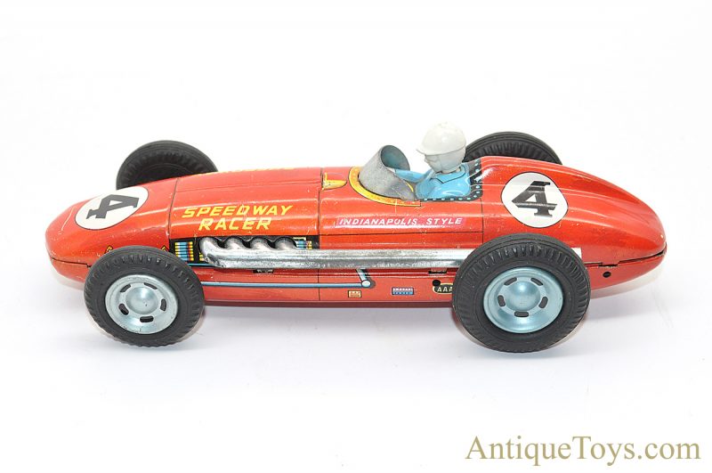 Linemar "Speedway Racer" #4 Indianapolis Style Tin Lithographed Japanese Friction Toy <FONT COLOR="ff000 ">*SOLD*</font> - Image 2