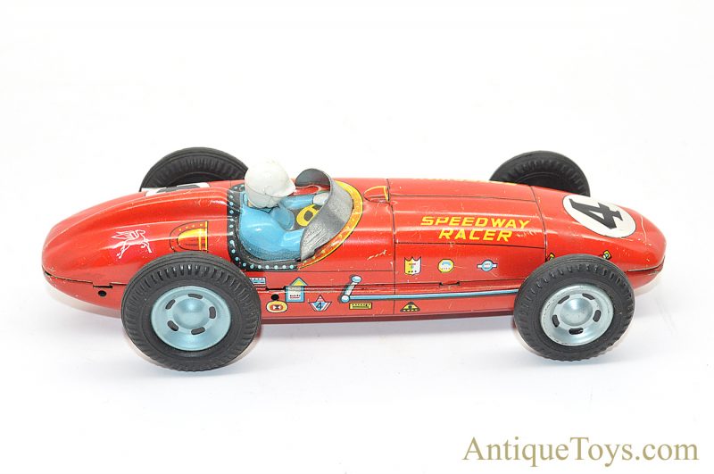 Linemar "Speedway Racer" #4 Indianapolis Style Tin Lithographed Japanese Friction Toy <FONT COLOR="ff000 ">*SOLD*</font>
