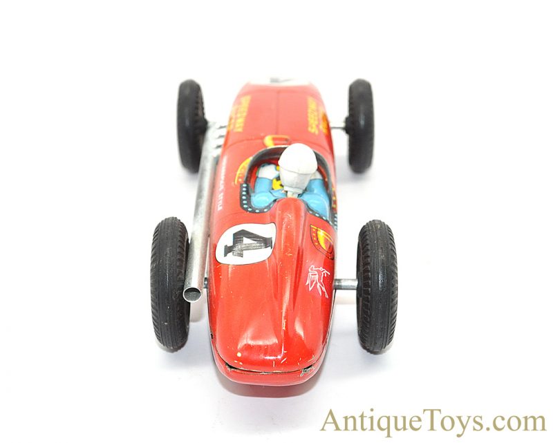 Linemar "Speedway Racer" #4 Indianapolis Style Tin Lithographed Japanese Friction Toy <FONT COLOR="ff000 ">*SOLD*</font> - Image 4