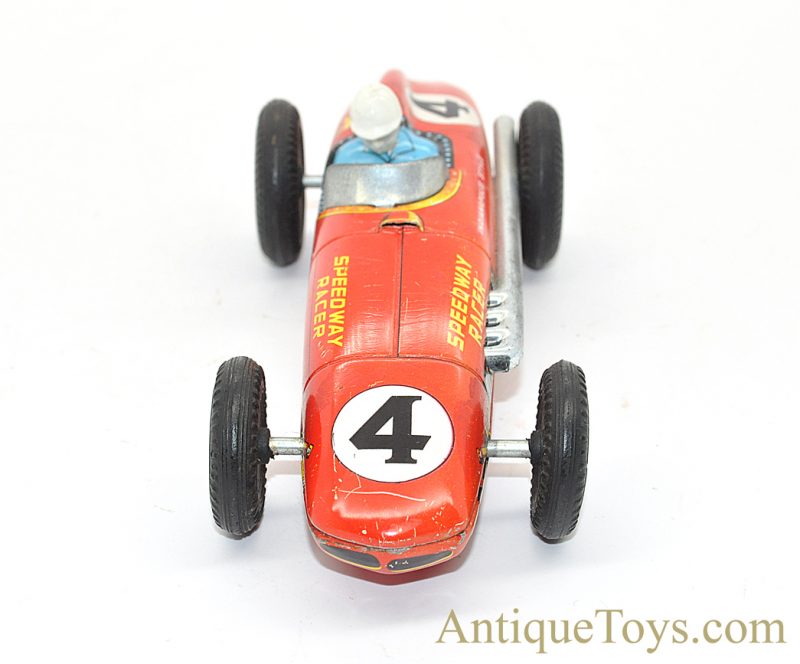Linemar "Speedway Racer" #4 Indianapolis Style Tin Lithographed Japanese Friction Toy <FONT COLOR="ff000 ">*SOLD*</font> - Image 5