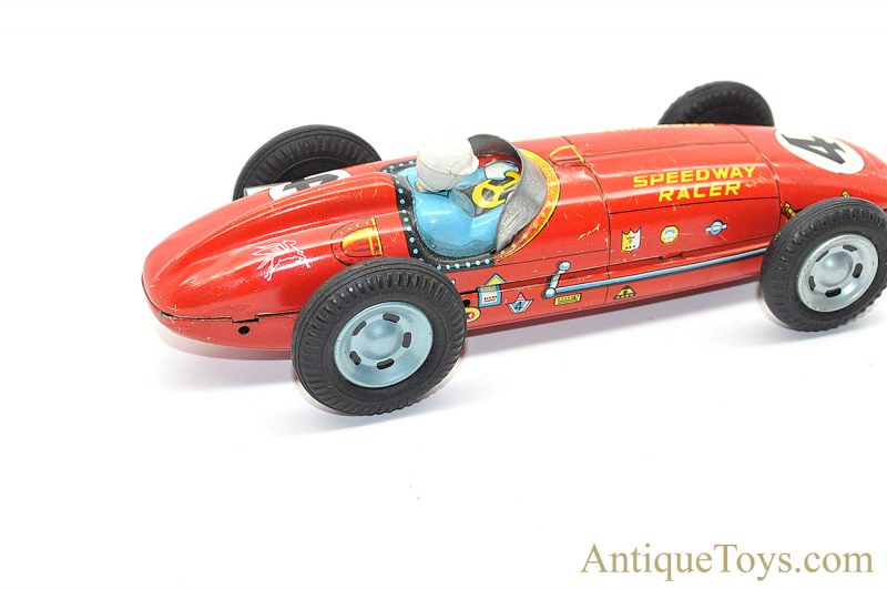 Linemar "Speedway Racer" #4 Indianapolis Style Tin Lithographed Japanese Friction Toy <FONT COLOR="ff000 ">*SOLD*</font> - Image 6
