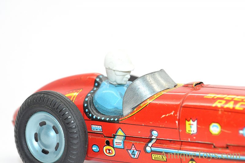 Linemar "Speedway Racer" #4 Indianapolis Style Tin Lithographed Japanese Friction Toy <FONT COLOR="ff000 ">*SOLD*</font> - Image 7