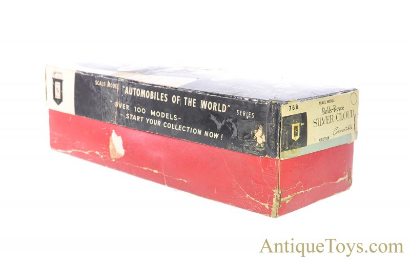 Vintage ca.1960’s Bandai Silver Cloud Rolls Royce Convertible Automobiles of the World Series #768 Tin Lithographed Friction Japan Scale Model with Box <FONT COLOR="ff000 ">*SOLD*</font> - Image 11