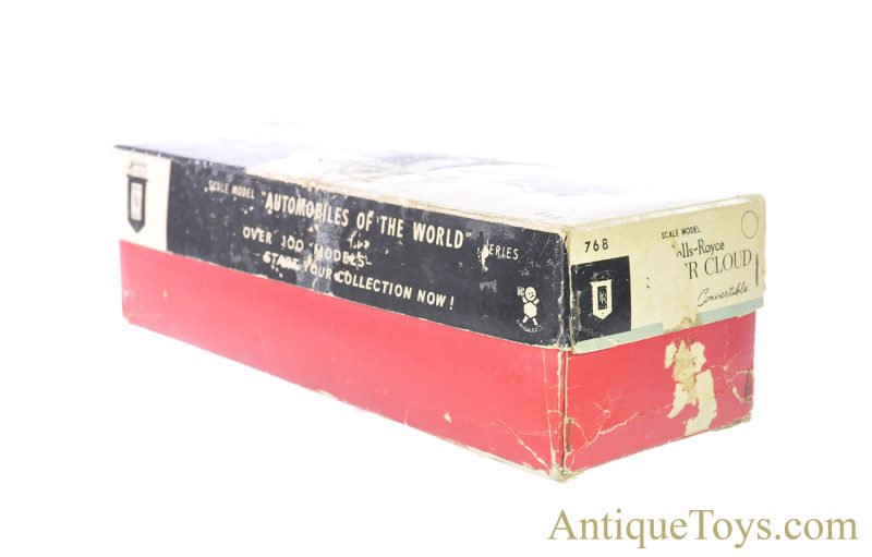 Vintage ca.1960’s Bandai Silver Cloud Rolls Royce Convertible Automobiles of the World Series #768 Tin Lithographed Friction Japan Scale Model with Box <FONT COLOR="ff000 ">*SOLD*</font> - Image 12