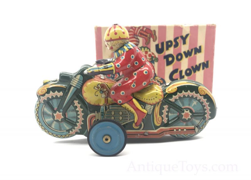 Alps Upsy Down Clown Motorcycle Japanese Friction Toy *SOLD*