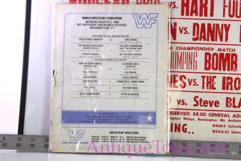 WWF Ultimate Warrior vs Tony Bravo Headliner Wrestling Poster <FONT COLOR="ff000 ">*SOLD*</font> - Image 7