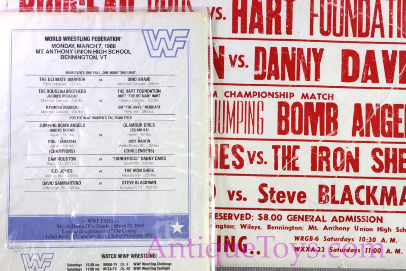 WWF Ultimate Warrior vs Tony Bravo Headliner Wrestling Poster <FONT COLOR="ff000 ">*SOLD*</font> - Image 3