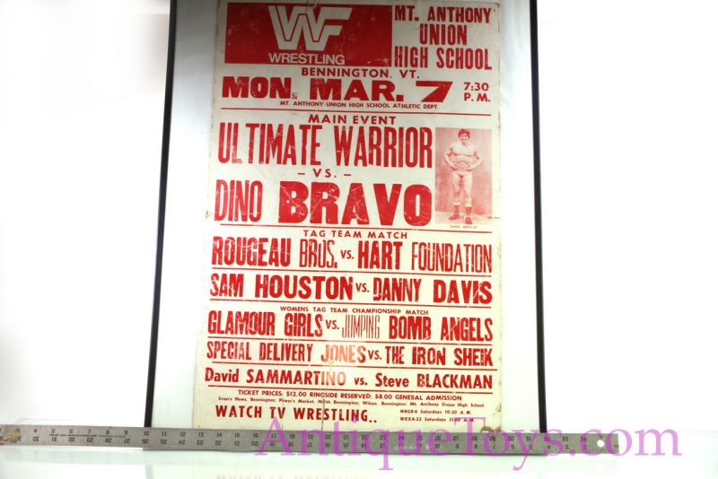WWF Ultimate Warrior vs Tony Bravo Headliner Wrestling Poster <FONT COLOR="ff000 ">*SOLD*</font> - Image 2