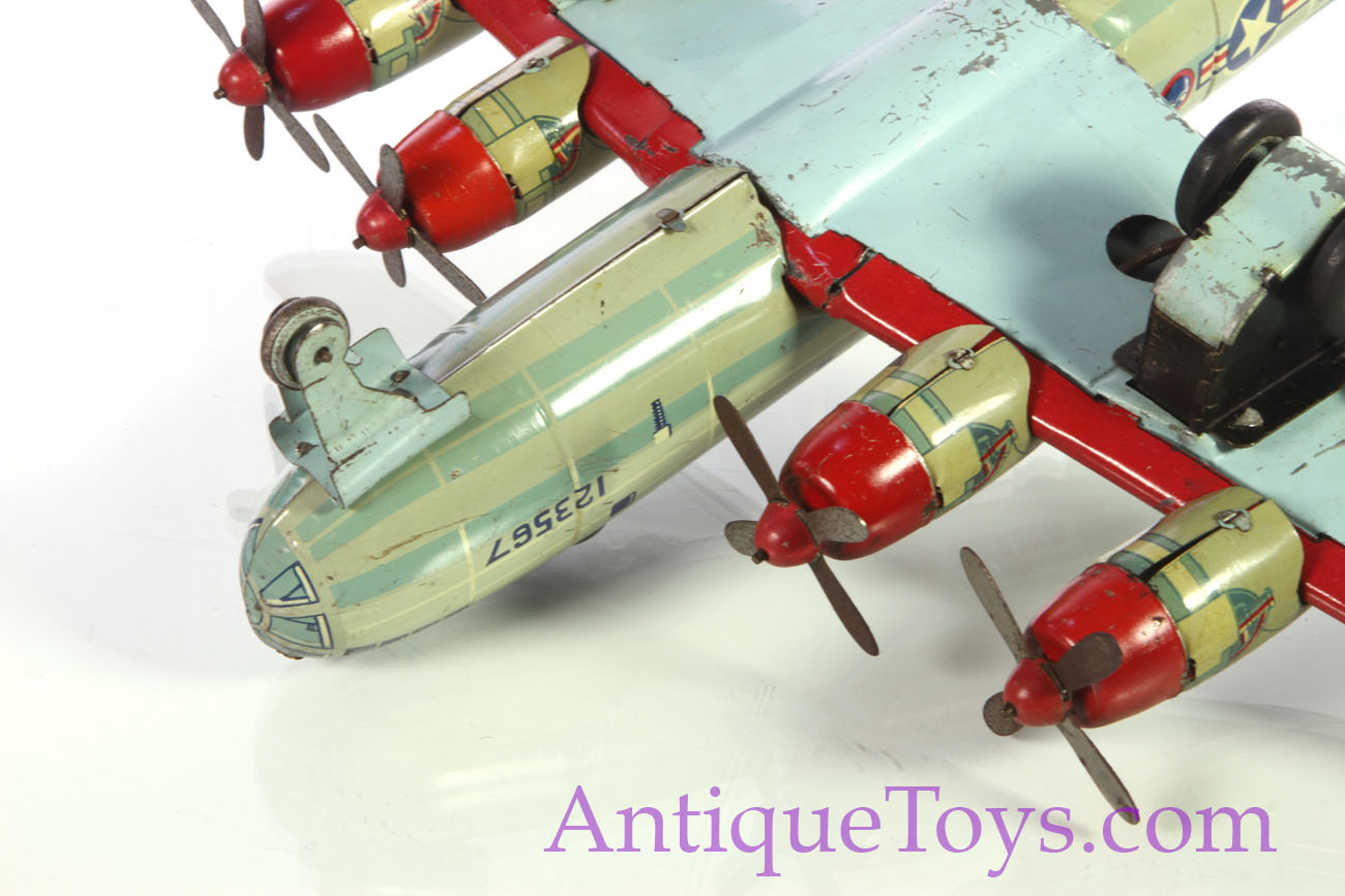 Details about   Antique 1940s B-29 Bomber Airplane Penny Tin Toy 100% Original Made in Japan 