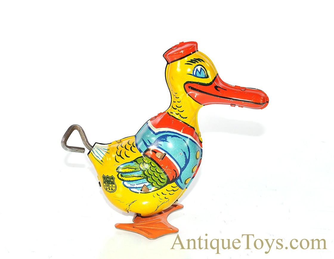 Vintage Ca 1930 S J Chein Walking Duck Windup Tin Toy For Sale Sold Antique Toys For Sale