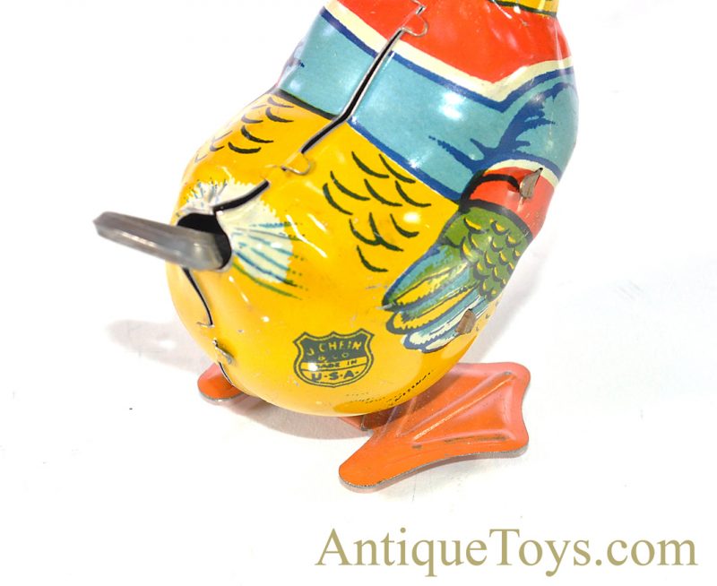 Vintage ca. 1930's J. Chein Walking Duck Windup Tin Toy for Sale <FONT COLOR="ff000 ">*SOLD*</font> - Image 6