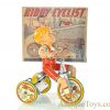 Vintage ca. 1930's Unique Art Tin Lithographed Windup "Kiddy Cyclist" with Box for Sale