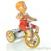 Vintage ca. 1930's Unique Art Tin Lithographed Windup "Kiddy Cyclist" with Box for Sale - Image 3