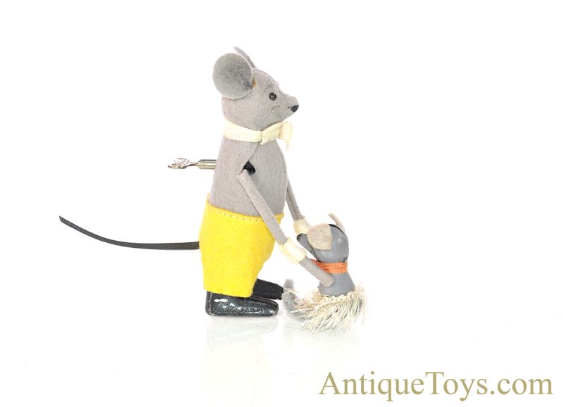 Schuco Hopsa Felt and Lithographed Tin Windup Mouse and Baby <FONT COLOR="ff000 ">*SOLD*</font> - Image 2