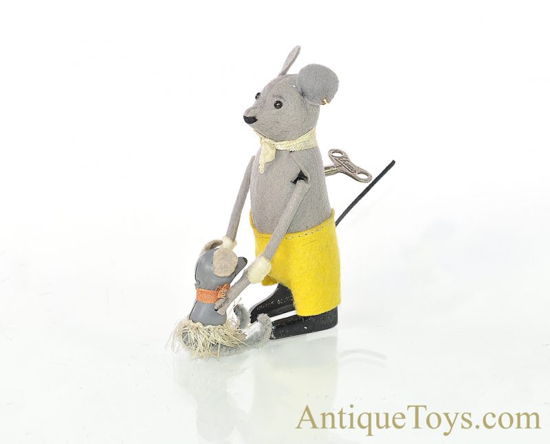 Schuco Hopsa Felt and Lithographed Tin Windup Mouse and Baby <FONT COLOR="ff000 ">*SOLD*</font> - Image 3
