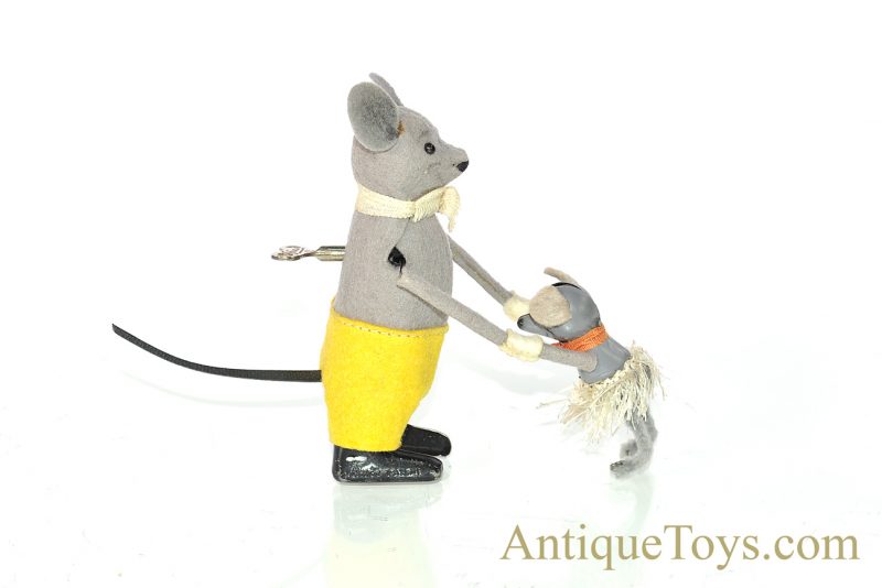 Schuco Hopsa Felt and Lithographed Tin Windup Mouse and Baby <FONT COLOR="ff000 ">*SOLD*</font> - Image 8