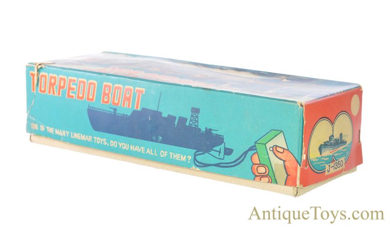 Linemar “PT-107 Torpedo Boat” #J-1350 Tin Lithographed Japanese Battery Operated Remote Controlled Toy Ship with Box <FONT COLOR="ff000 ">*SOLD*</font> - Image 16