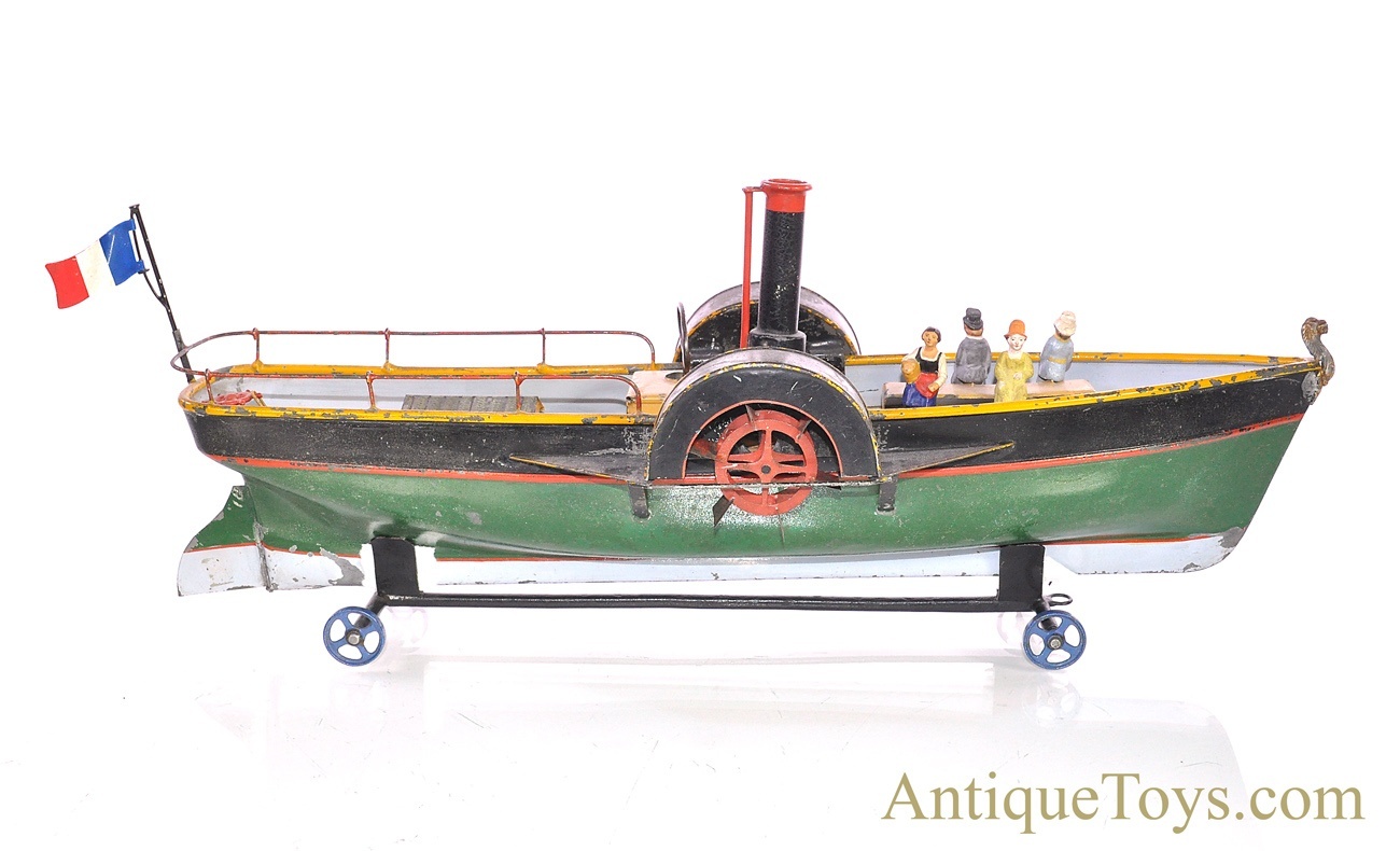 Antique ca. 1890's E.F. Lefevre Tin Paddle Wheel Boat from the Dick Claus Collection <FONT COLOR="ff000 ">*SOLD*</font>