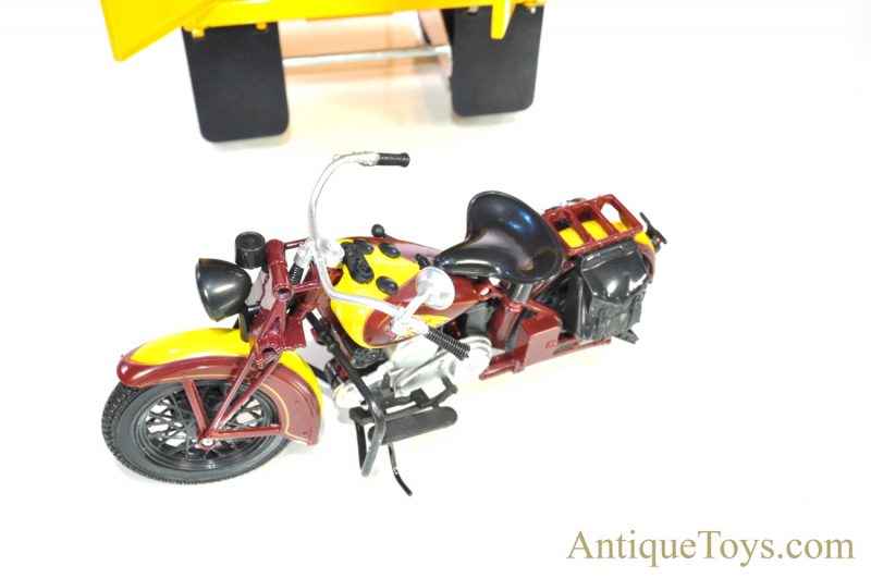 Vintage ca. 1954 Custom Designed Restore Tonka Toys Indian Motorcycle Pressed Steel Semi Tractor Trailer with Boxed New Ray Toys Indian Motorcycle Scale Model <FONT COLOR="ff000 ">*SOLD*</font> - Image 4