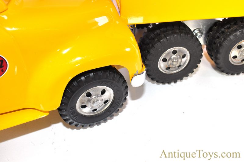Vintage ca. 1954 Custom Designed Restore Tonka Toys Indian Motorcycle Pressed Steel Semi Tractor Trailer with Boxed New Ray Toys Indian Motorcycle Scale Model <FONT COLOR="ff000 ">*SOLD*</font> - Image 3