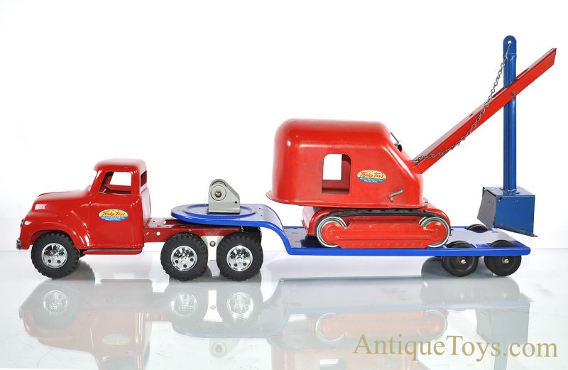 1955 Tonka Toys No. 120-5 Custom Restoration Tractor, Carry-All Trailer with Original Non-Restored No. 50 Steam Shovel <FONT COLOR="ff000 ">*SOLD*</font> - Image 2